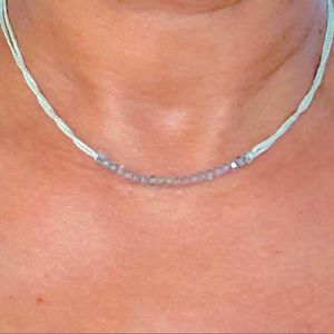 Sterling silver necklace with bead decoration